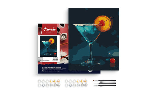 Colorelle | MNZ Cocktail mit Kirsche | gesp. Leinwand, Pinsel, Acrylfarben, ab 14J