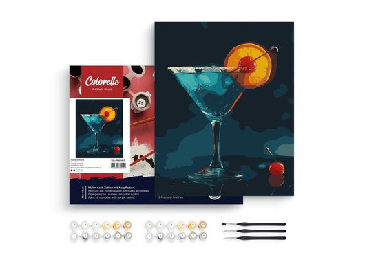 Colorelle | MNZ Cocktail mit Kirsche | gesp. Leinwand, Pinsel, Acrylfarben, ab 14J