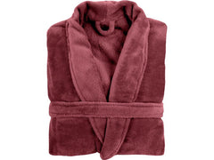 Tiseco | Bademantel COSY unisex bordeaux L/XL | Mikroflanell