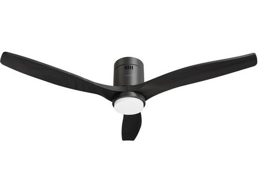 hombli | Smart Ceiling Fan & Light | Black & Black Wood, 1320mm, RGB&CCT