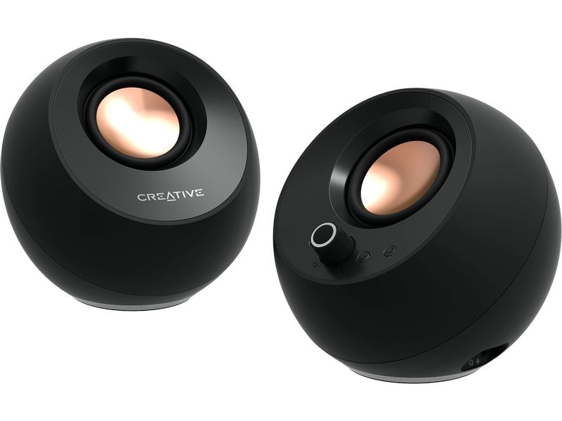 CREATIVE | Pebble Pro, 2.0 Lautsprecher | Bluetooth 5.3, USB Audio, RGB, schwarz