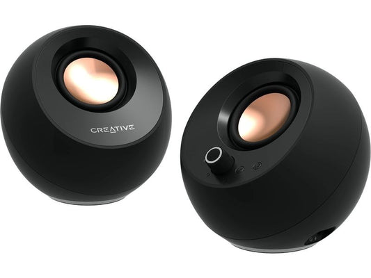 CREATIVE | Pebble Pro, 2.0 Lautsprecher | Bluetooth 5.3, USB Audio, RGB, schwarz