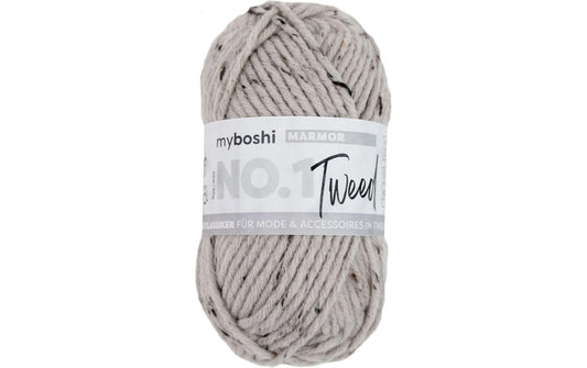 myBoshi | Wolle Nr. 1 Tweed Marmor, grau | 50 g, 55 m, 30% PAN, 30% WV, 5% CV