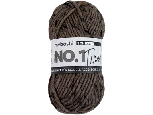 myBoshi | Wolle Nr. 1 Tweed Schiefer, braun | 50 g, 55 m, 30% PAN, 30% WV, 5% CV