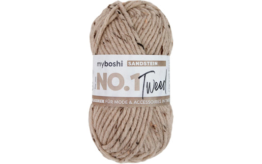 myBoshi | Wolle Nr. 1 Tweed Sandstein, beige | 50 g, 55 m, 30% PAN, 30% WV, 5% CV