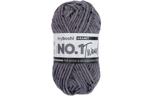 myBoshi | Wolle Nr. 1 Tweed Granit, grau | 50 g, 55 m, 30% PAN, 30% WV, 5% CV