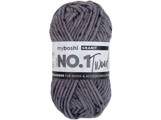 myBoshi | Wolle Nr. 1 Tweed Granit, grau | 50 g, 55 m, 30% PAN, 30% WV, 5% CV