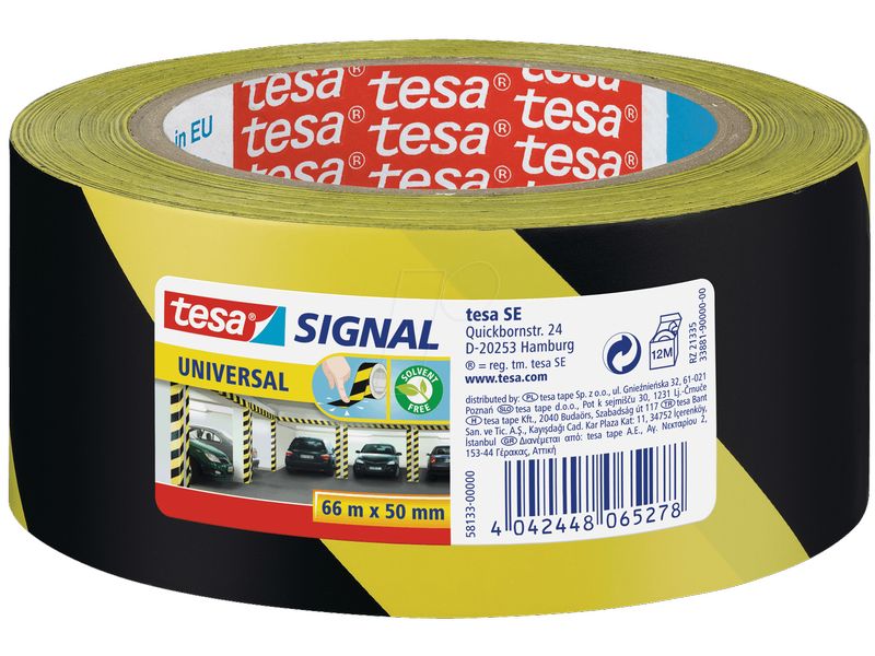 tesa | SIGNAL Universal Markierungsklebeband | schwarz / gelb