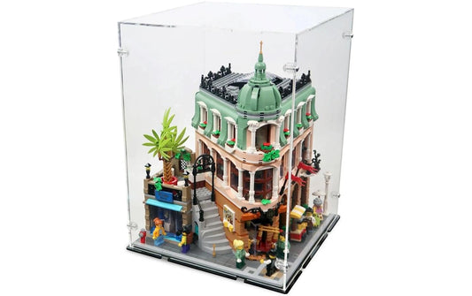 iDisplayit | Acryl-Display 10297 Boutique-Hotel | (mit schwarzem Boden)