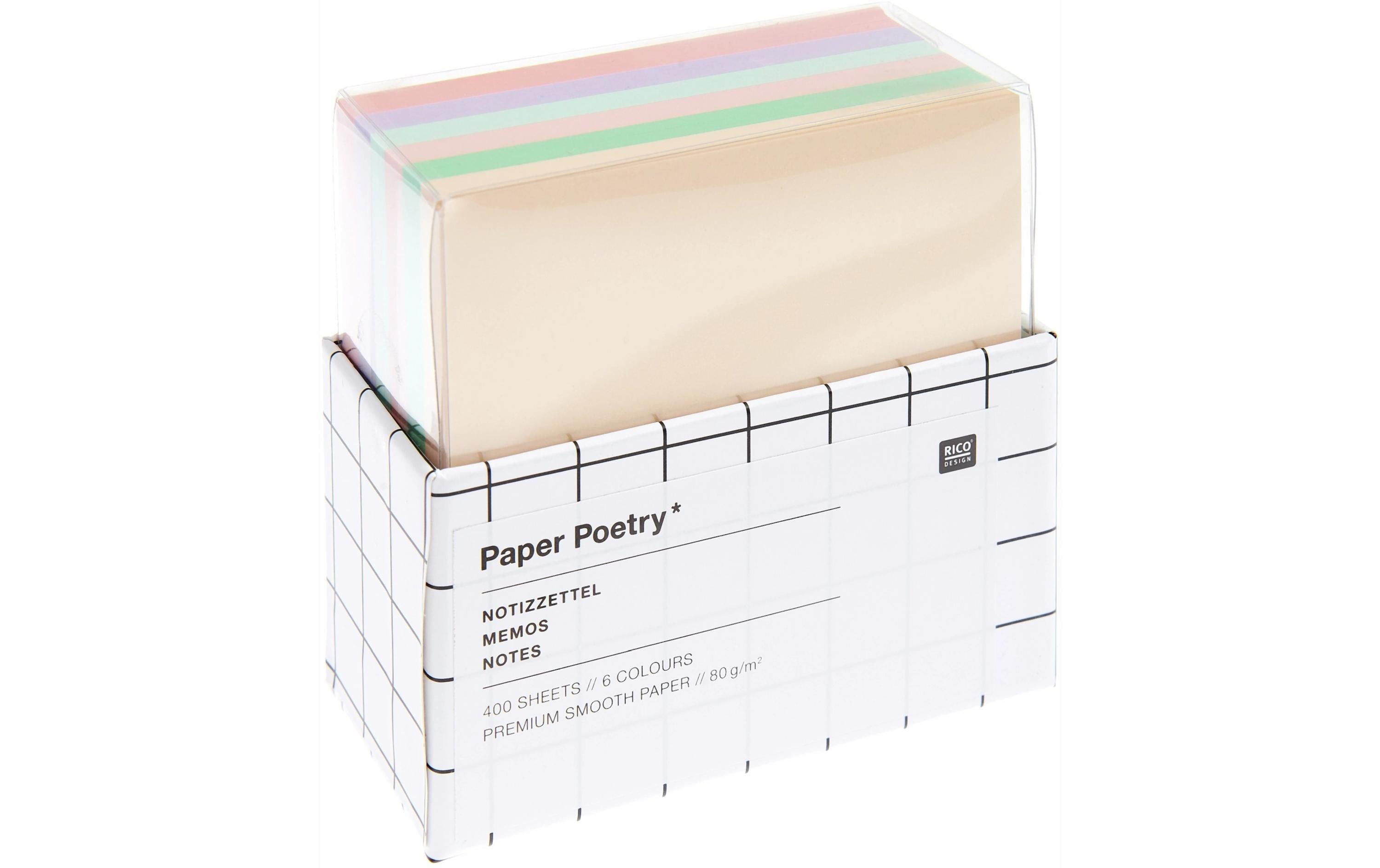 Rico Notizzettel-Box Pastell