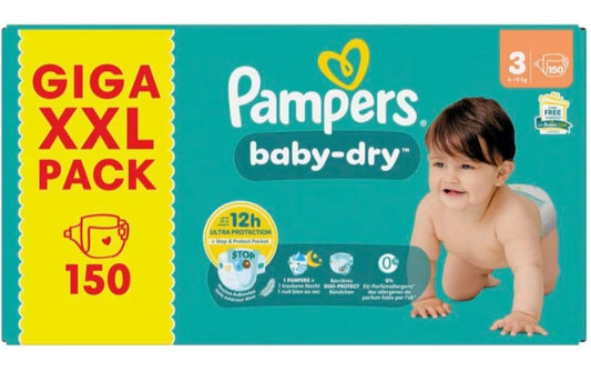 Pampers | Baby Dry Windeln Gr.3 | 6-10kg / MonatsBo / 150 Stück