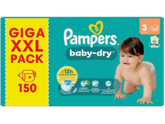 Pampers | Baby Dry Windeln Gr.3 | 6-10kg / MonatsBo / 150 Stück