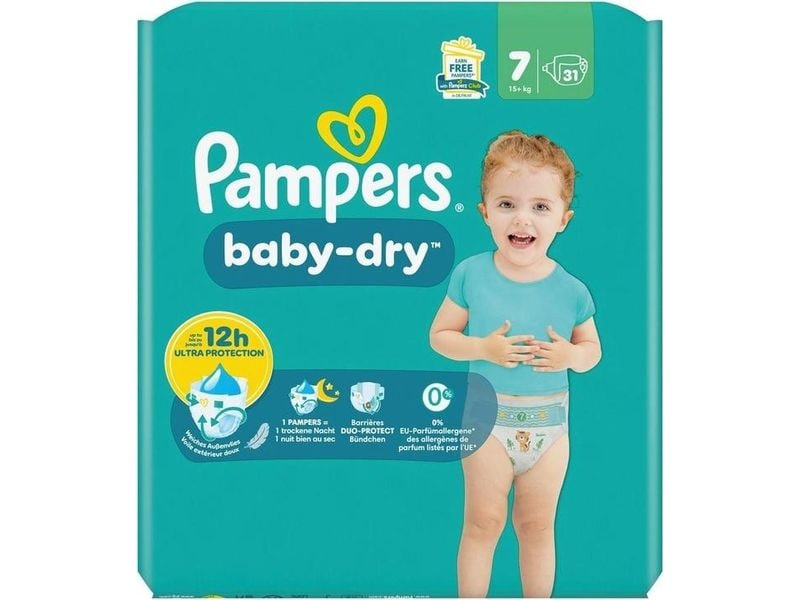 Pampers | Baby Dry Windeln Gr.7 | 15+kg / 31 Stück