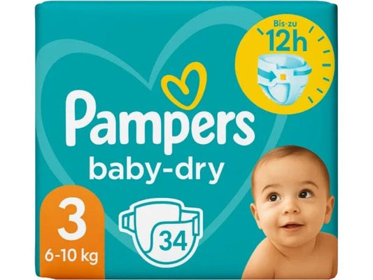 Pampers | Baby Dry Windeln Gr.3 | 6-10kg / 34 Stück