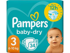 Pampers | Baby Dry Windeln Gr.3 | 6-10kg / 34 Stück