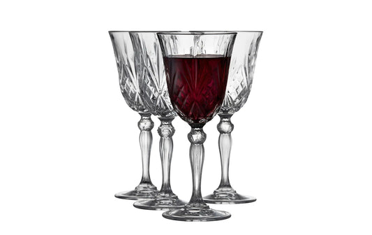 Lyngby | Rotweinglas Melodia 27 cl, 4 Stk. | Glas, transparent, 8.8x20 cm (DxH)