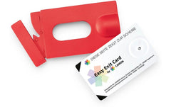 Easy Exit | Card Rettungswerkzeug rot | Nothammerfunktion & Gurtsschneider