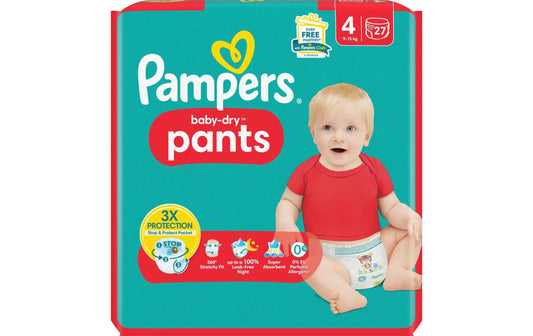 Pampers | Baby Dry Nappy Pants Gr.4 | 9-15kg / 27 Stück