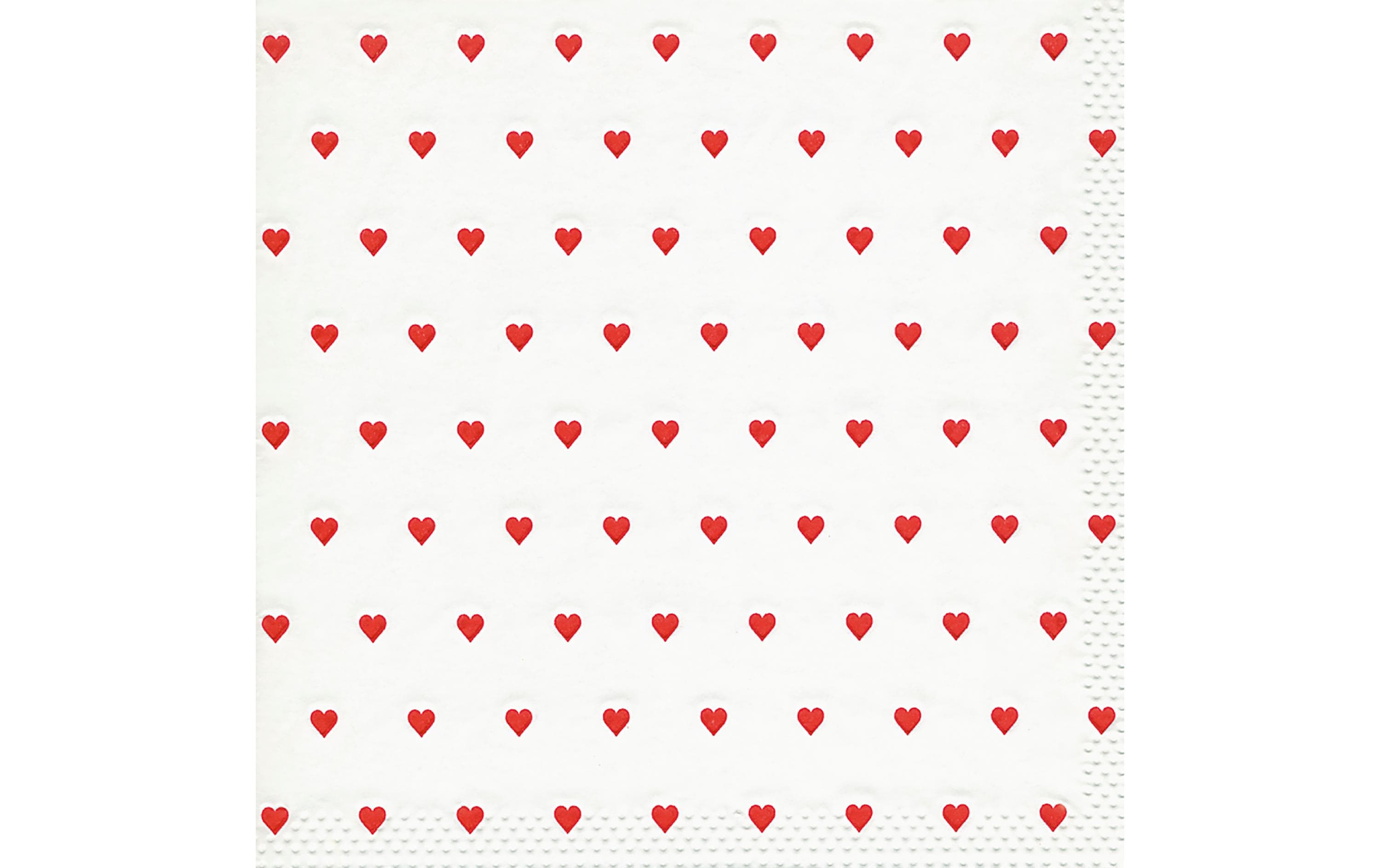 Paper+Design Servietten coeurs red