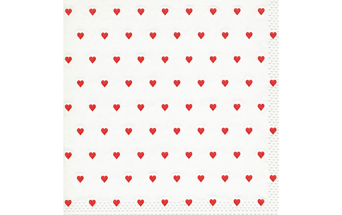 Paper+Design Servietten coeurs red