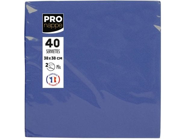 PRO nappe | Servietten 38x38 cm, 40 Stück | Marineblau, 2-lagig, Papier