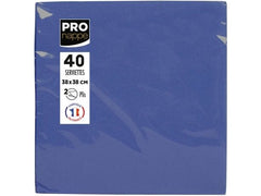 PRO nappe | Servietten 38x38 cm, 40 Stück | Marineblau, 2-lagig, Papier
