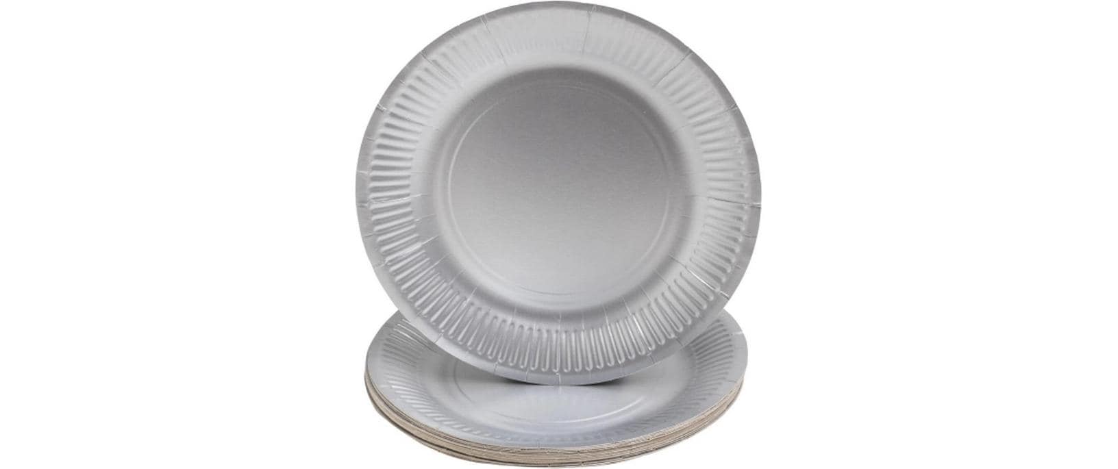 PRO nappe Einweg-Teller Silbe metal,10 Stk.