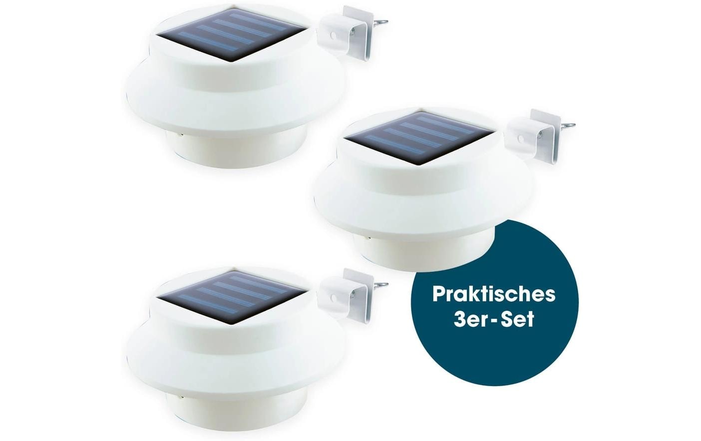 EASYmaxx Solar-Leuchte Dachrinne 3 Stk