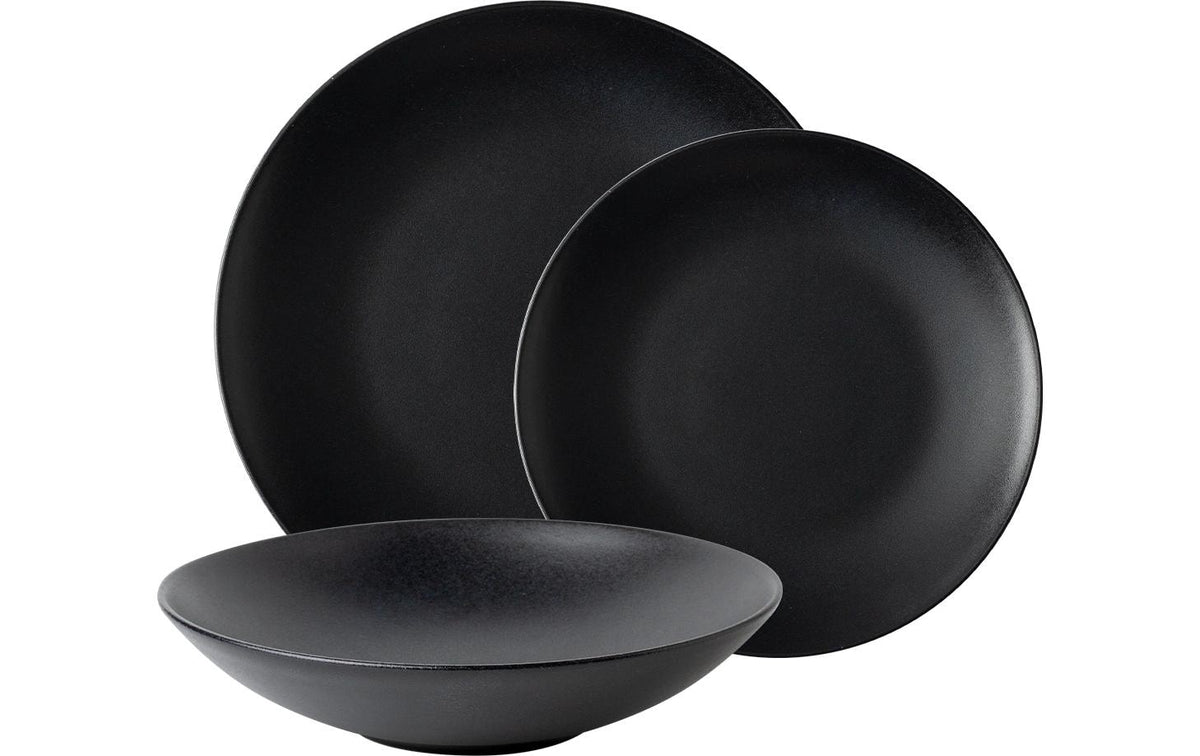 Lunasol Basic black matt Tellerset 12-tlg