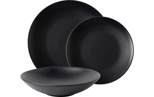 Lunasol Basic black matt Tellerset 12-tlg