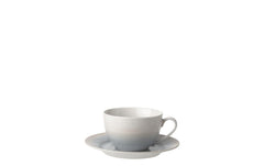 Lunasol | Elements Vulcano Sand la Kaffee Set | 4-teilig, sand/blau,4 Tassen,4 Unterteller