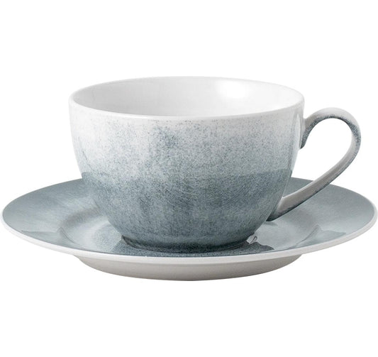 Lunasol | Elements Vulcano Kaffee Set | 4-teilig, grau, 4 Tassen, 4 Unterteller