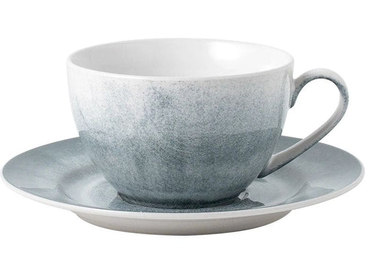 Lunasol | Elements Vulcano Kaffee Set | 4-teilig, grau, 4 Tassen, 4 Unterteller