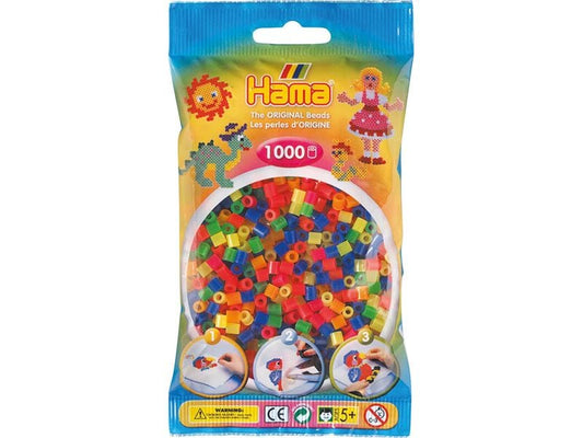Hama | Bügelperlen midi | neon mix, 1000 Stk