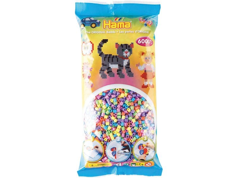 Hama | Bügelperlen midi | pastell mix 50, 6000 Stk.