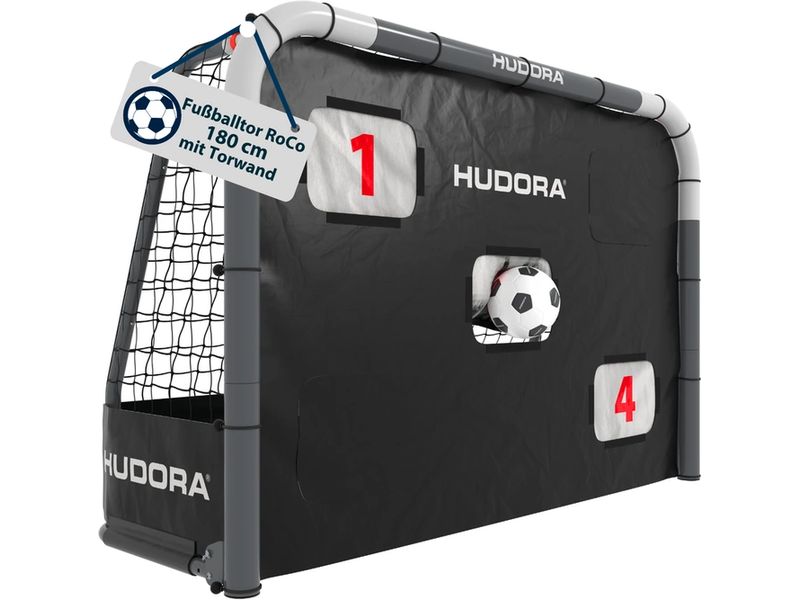 Hudora | Fussballtor Roco 180 grau | mit Torwand