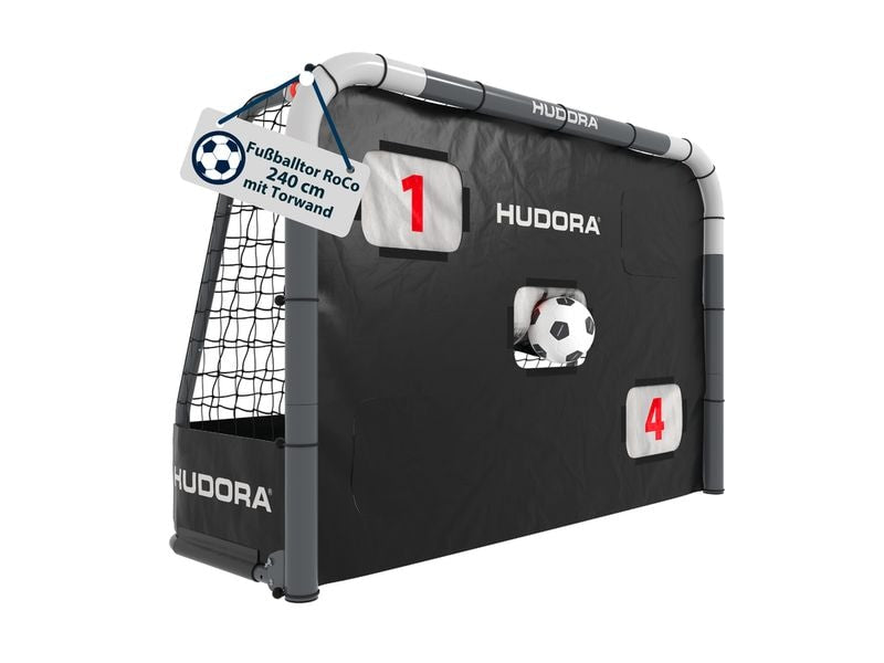 Hudora | Fussballtor Roco 240 grau | mit Torwand