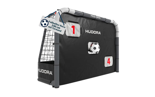 Hudora | Fussballtor Roco 240 grau | mit Torwand