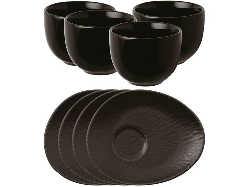 Arthur Krupp | AK Kaffeeservice 4 Tassen M/Teller Org | Onyx Stoneware
