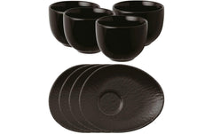 Arthur Krupp | AK Kaffeeservice 4 Tassen M/Teller Org | Onyx Stoneware