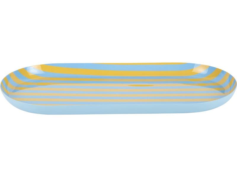 present time | Servierpl. Animado Oval Large | Citrine yellow w. soft blue