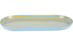 present time | Servierpl. Animado Oval Large | Citrine yellow w. soft blue