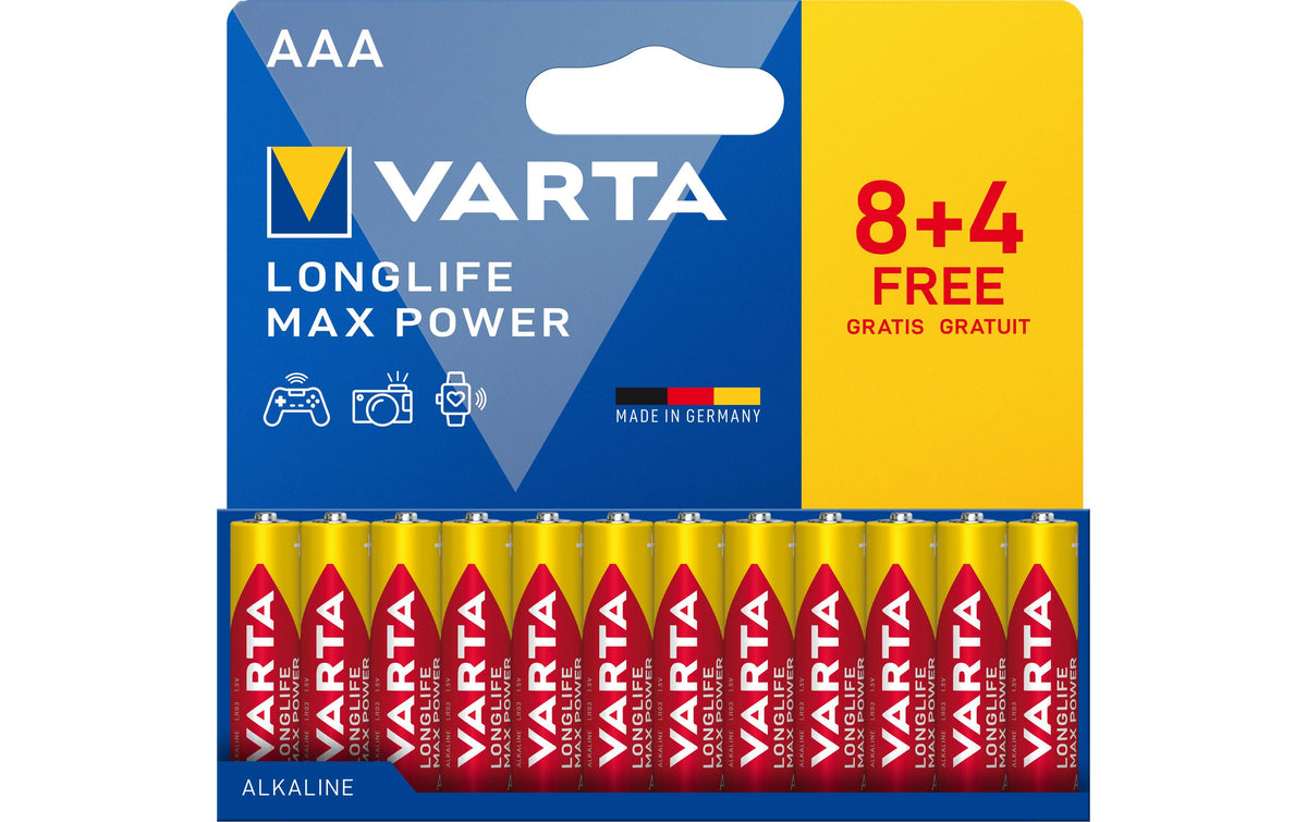 VARTA Longlife Max Power AAA, 1.5V, 12Stk