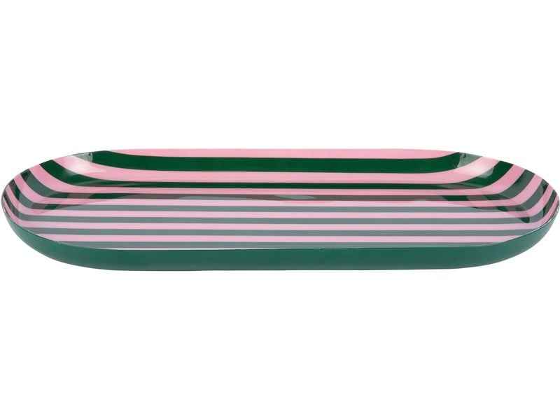 present time | Servierpl. Animado Oval Large | Retro green w. soft pink