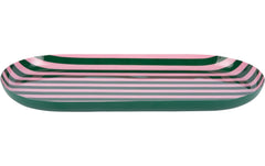 present time | Servierpl. Animado Oval Large | Retro green w. soft pink