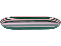 present time | Servierpl. Animado Oval Large | Retro green w. soft pink