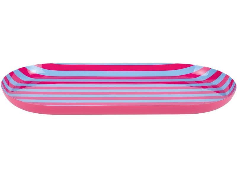 present time | Servierpl. Animado Oval Large | Bright pink w. soft blue