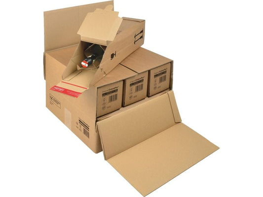 Antalis | Colompac Umkarton für 3 oder 6 Weinflaschen | 375x365x250mm, 1 Stück