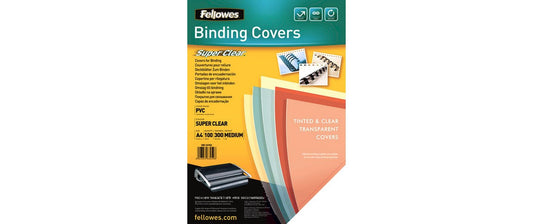 Fellowes | Deckblatt Transparent,300 Micron | 100 Stk., A4, recylkeltem PVC