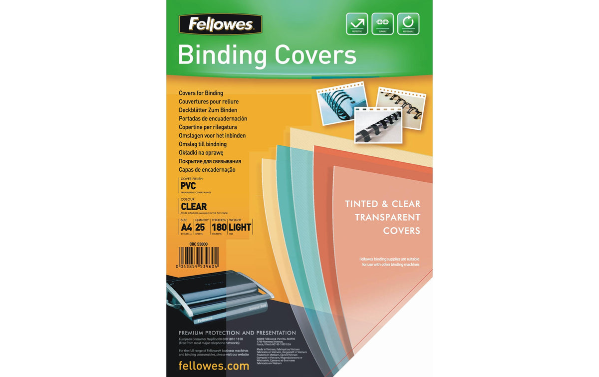 Fellowes Deckblatt Transparent,180 Micron